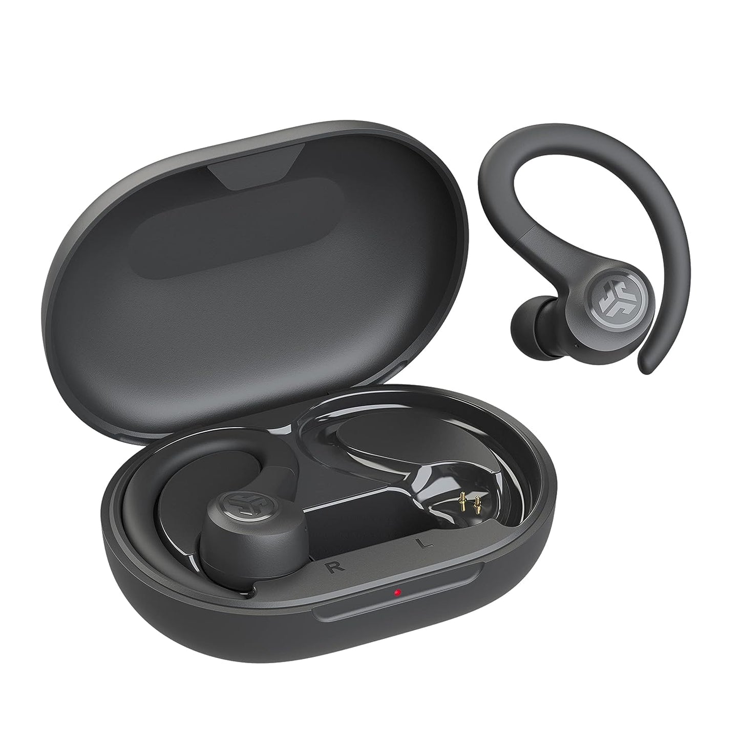 JLab Go Sport+ Wireless Workout Earbuds Featuring C3 Clear Calling, Secure Earhook Sport Design, 32+ Hour Bluetooth Playtime, and 3 EQ Sound Settings (Graphite)
