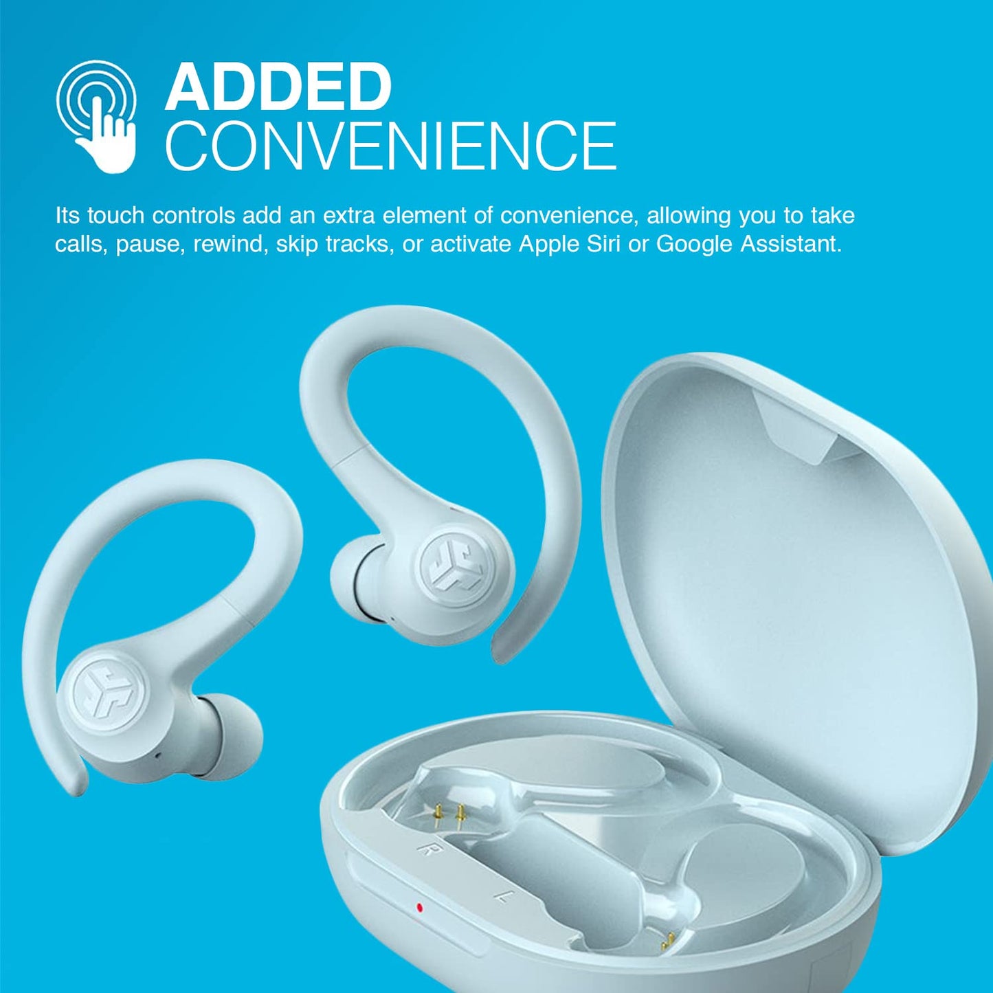 JLab Go Sport+ Wireless Workout Earbuds Featuring C3 Clear Calling, Secure Earhook Sport Design, 32+ Hour Bluetooth Playtime, and 3 EQ Sound Settings (Graphite)