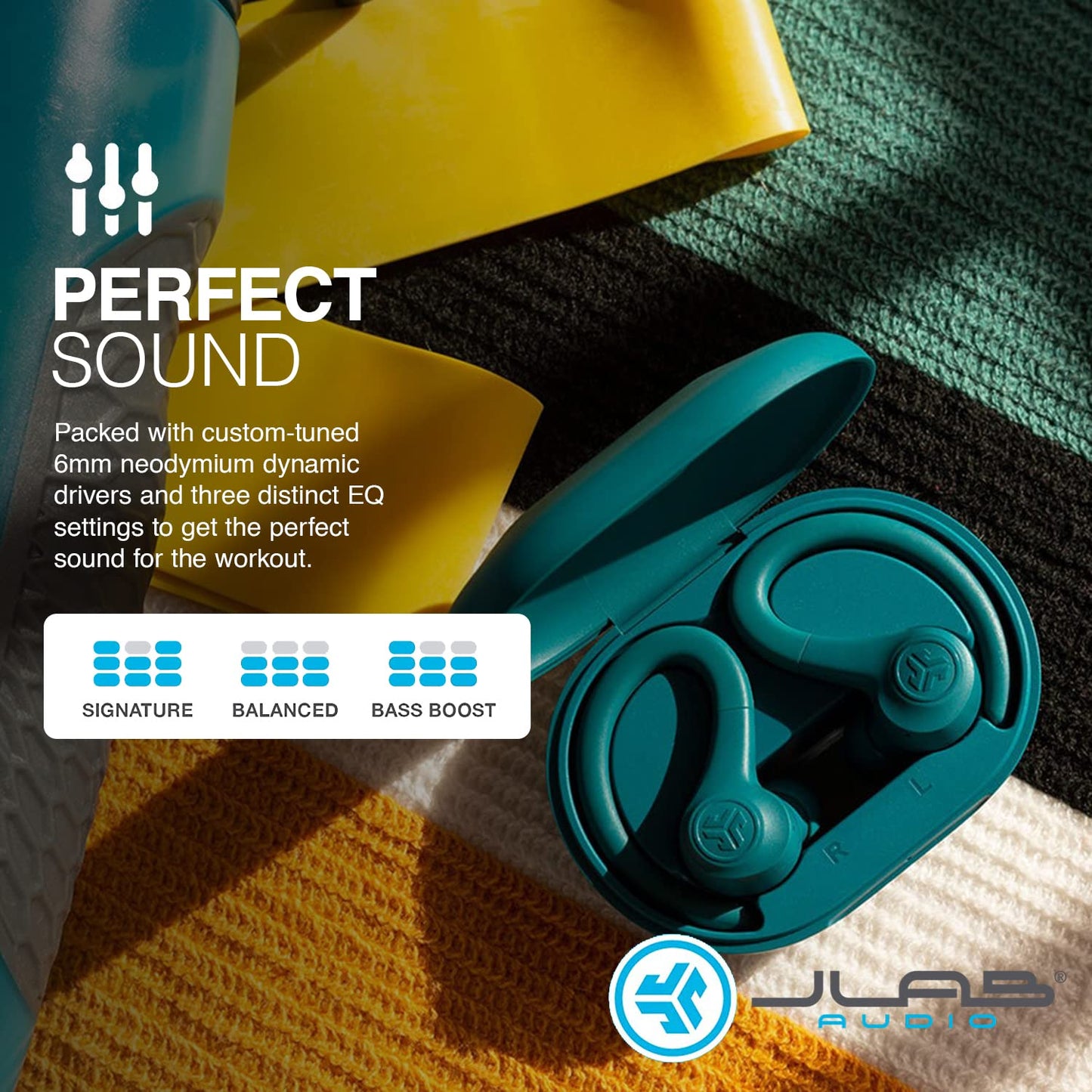 JLab Go Sport+ Wireless Workout Earbuds Featuring C3 Clear Calling, Secure Earhook Sport Design, 32+ Hour Bluetooth Playtime, and 3 EQ Sound Settings (Graphite)
