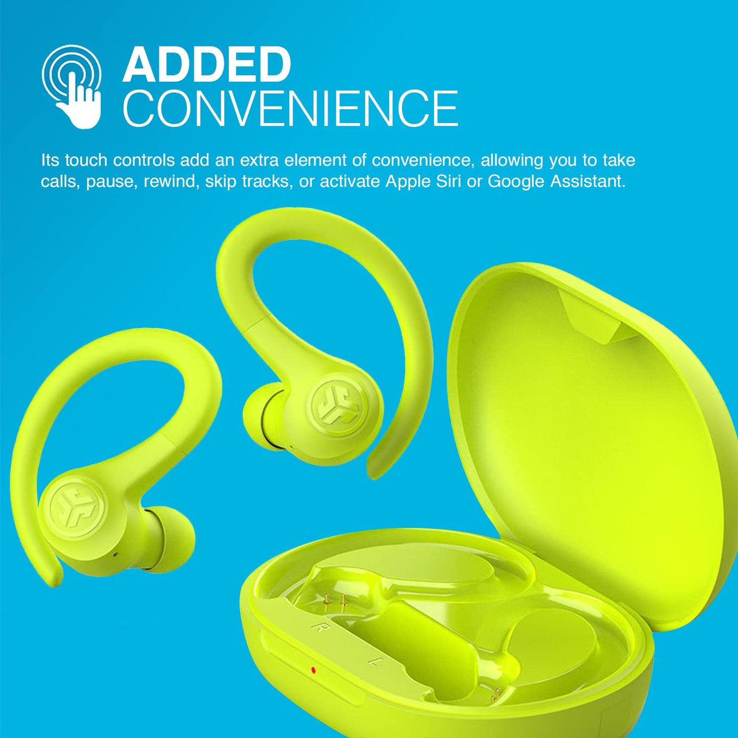 JLab Go Sport+ Wireless Workout Earbuds Featuring C3 Clear Calling, Secure Earhook Sport Design, 32+ Hour Bluetooth Playtime, and 3 EQ Sound Settings (Graphite)