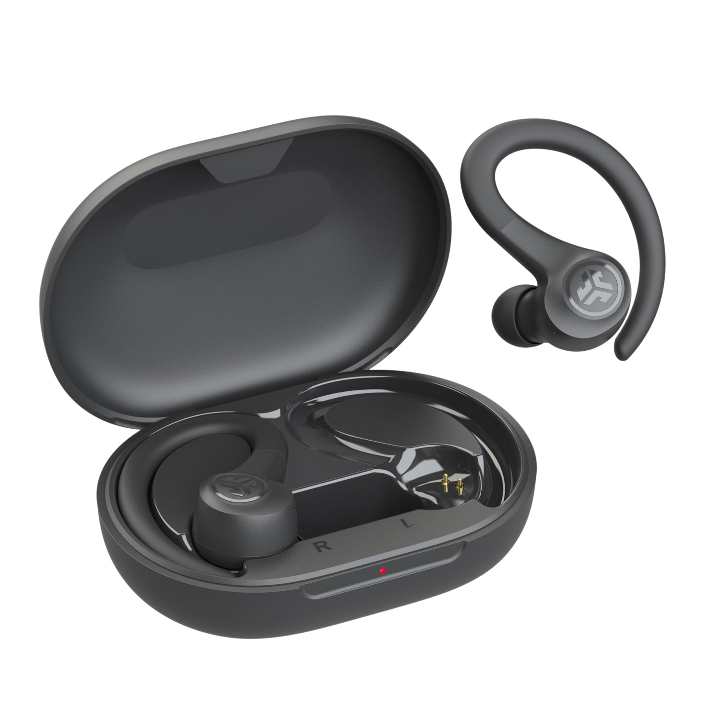 JLab Go Sport+ Wireless Workout Earbuds Featuring C3 Clear Calling, Secure Earhook Sport Design, 32+ Hour Bluetooth Playtime, and 3 EQ Sound Settings (Graphite)