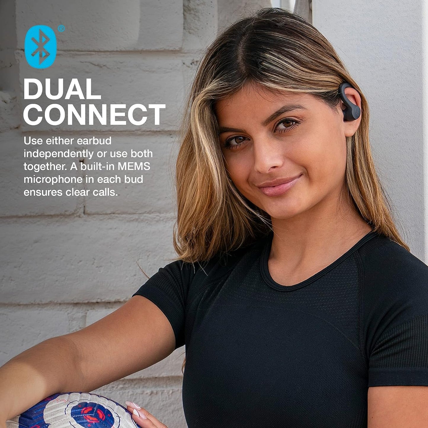 JLab Go Sport+ Wireless Workout Earbuds Featuring C3 Clear Calling, Secure Earhook Sport Design, 32+ Hour Bluetooth Playtime, and 3 EQ Sound Settings (Graphite)