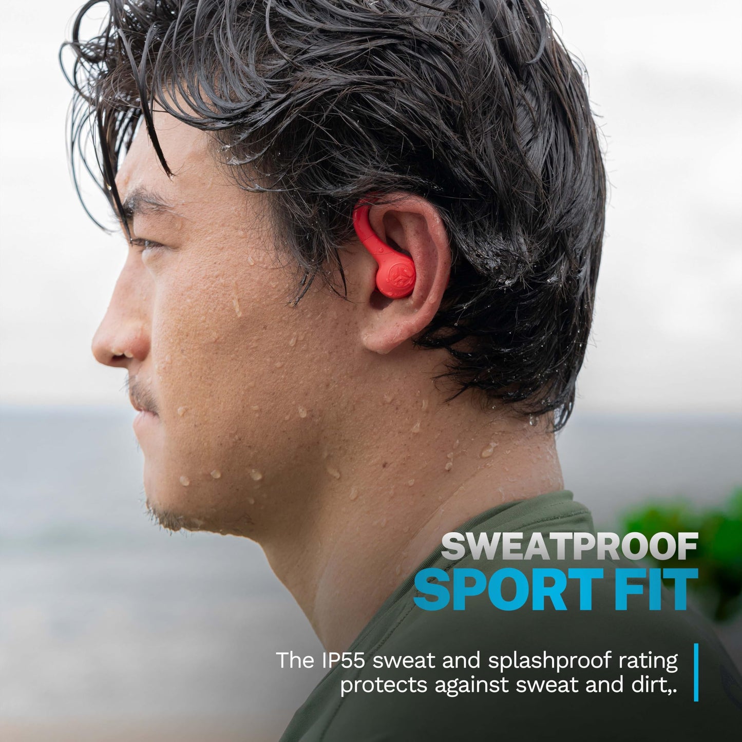 JLab Go Sport+ Wireless Workout Earbuds Featuring C3 Clear Calling, Secure Earhook Sport Design, 32+ Hour Bluetooth Playtime, and 3 EQ Sound Settings (Graphite)