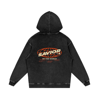 Snow Washed Loose Cotton Hoodie
