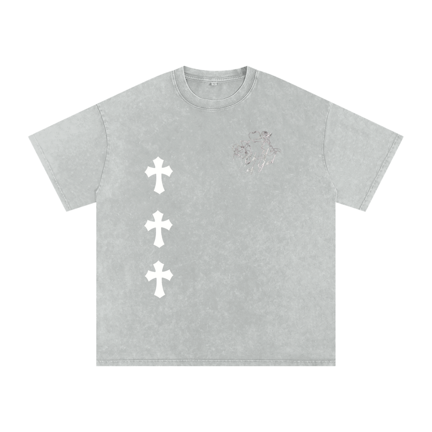 Snow Washed Oversized Cotton T-Shirt