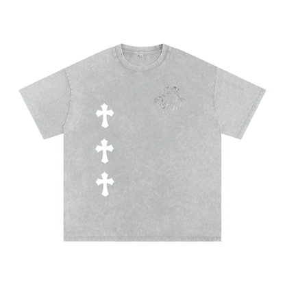 Snow Washed Oversized Cotton T-Shirt