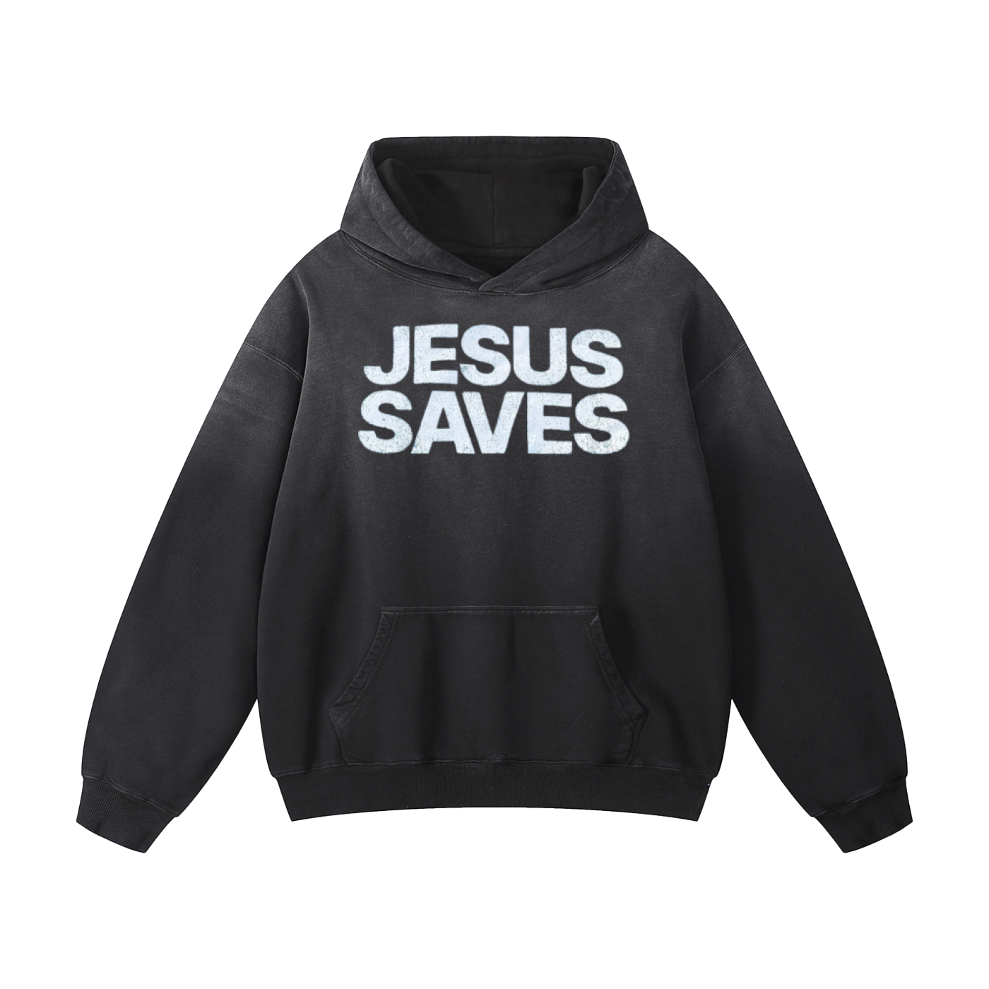 "Jesus saves" Sunfade Oversized Hoodie