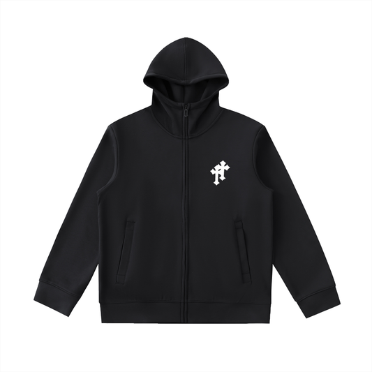 Essential Heavyweight High Neck  Zip-Up Hoodie