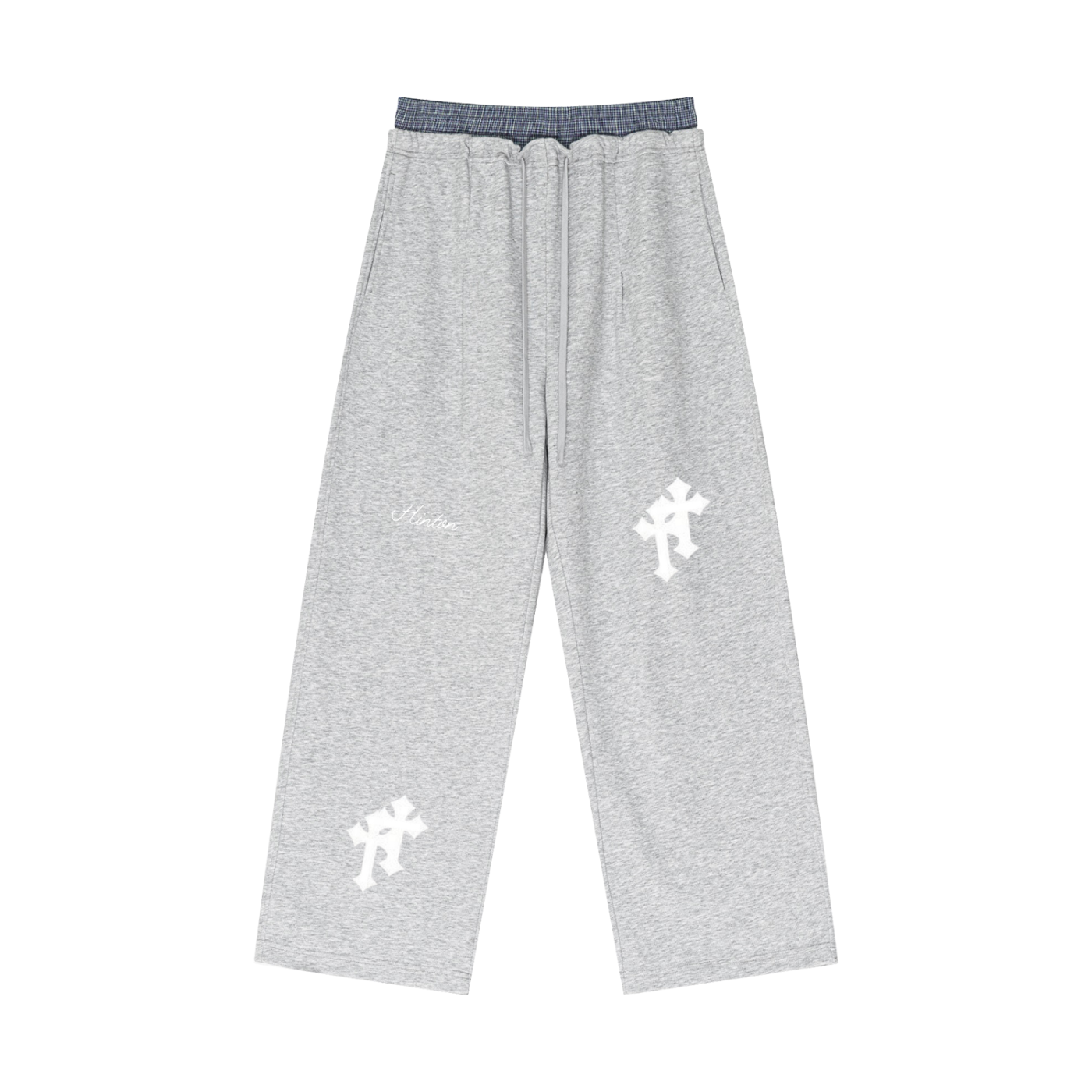 Plaid Contrast Waist Pants