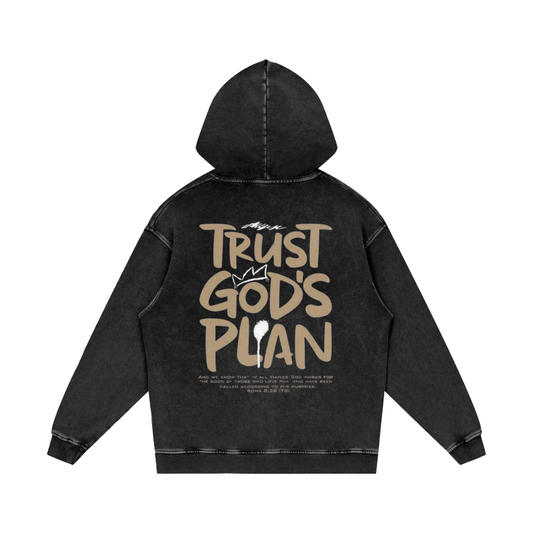 Snow Washed Loose Cotton Hoodie