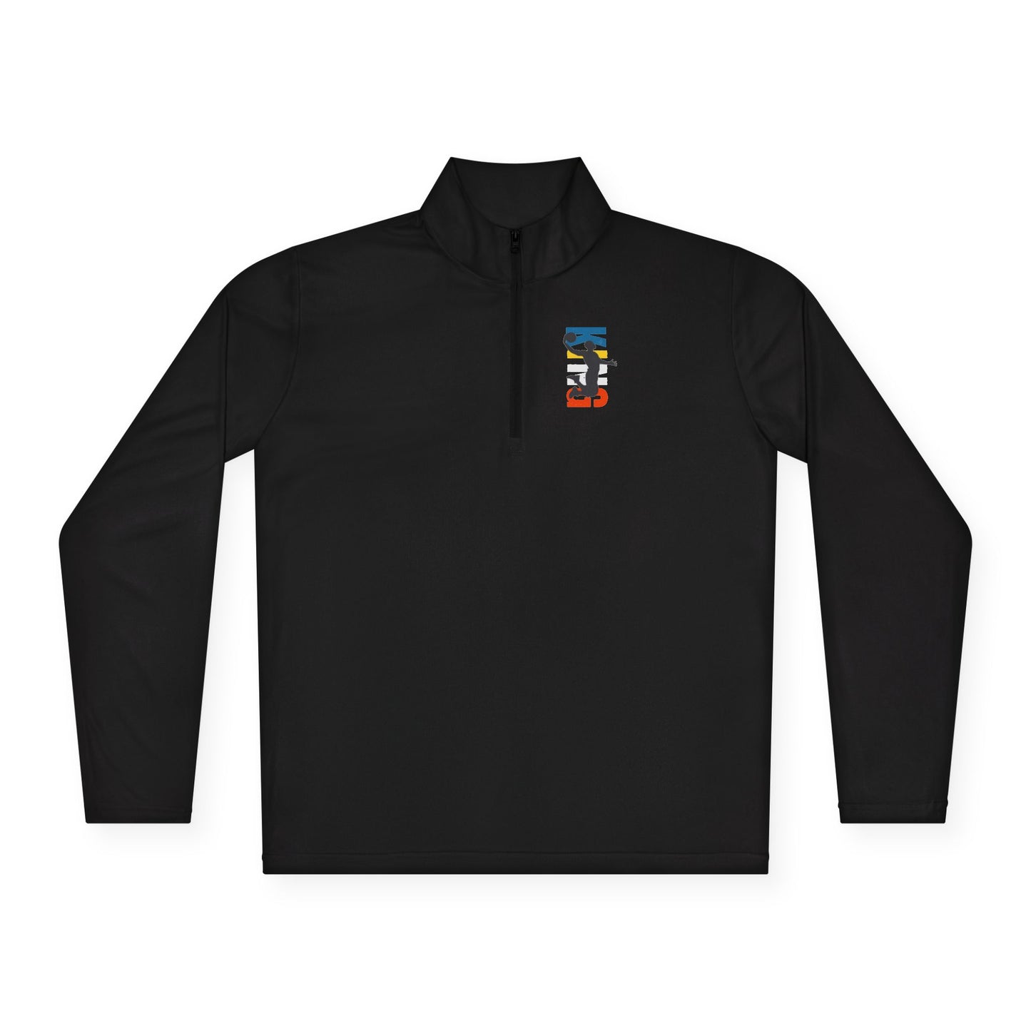 Unisex Quarter-Zip Pullover with Vibrant Logo - Perfect for Outdoor Activities and Casual Wear