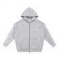 Contrast Tape Raw Edge Double Layered Zip Hoodie