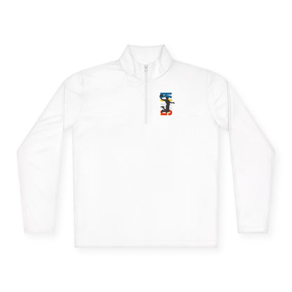 Unisex Quarter-Zip Pullover with Vibrant Logo - Perfect for Outdoor Activities and Casual Wear