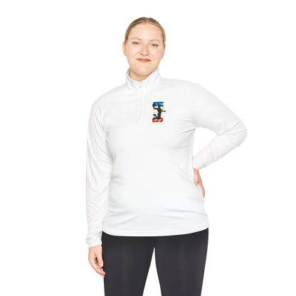 Unisex Quarter-Zip Pullover with Vibrant Logo - Perfect for Outdoor Activities and Casual Wear