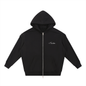 Contrast Tape Raw Edge Double Layered Zip Hoodie