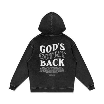 Snow Washed Loose Cotton Hoodie