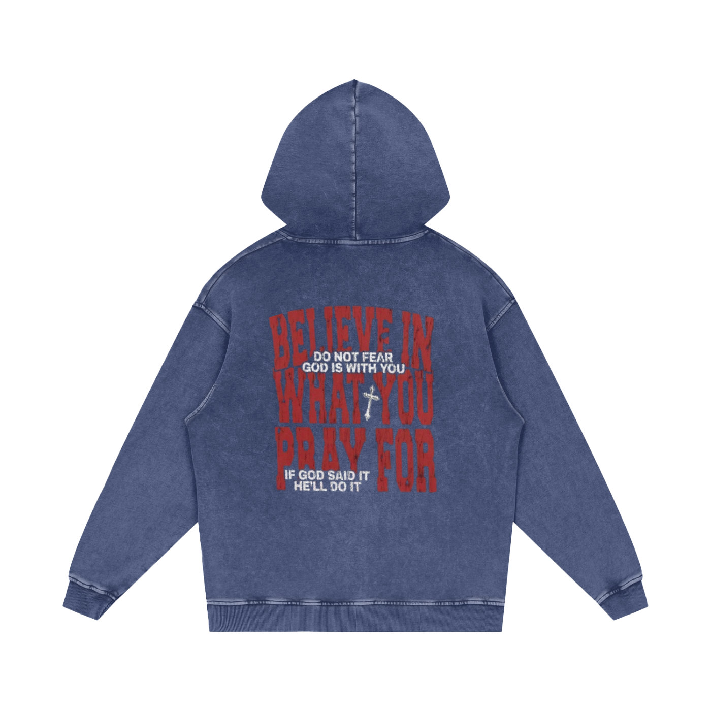 Snow Washed Loose Cotton Hoodie