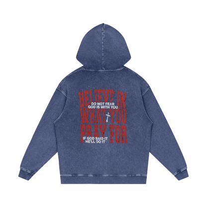 Snow Washed Loose Cotton Hoodie