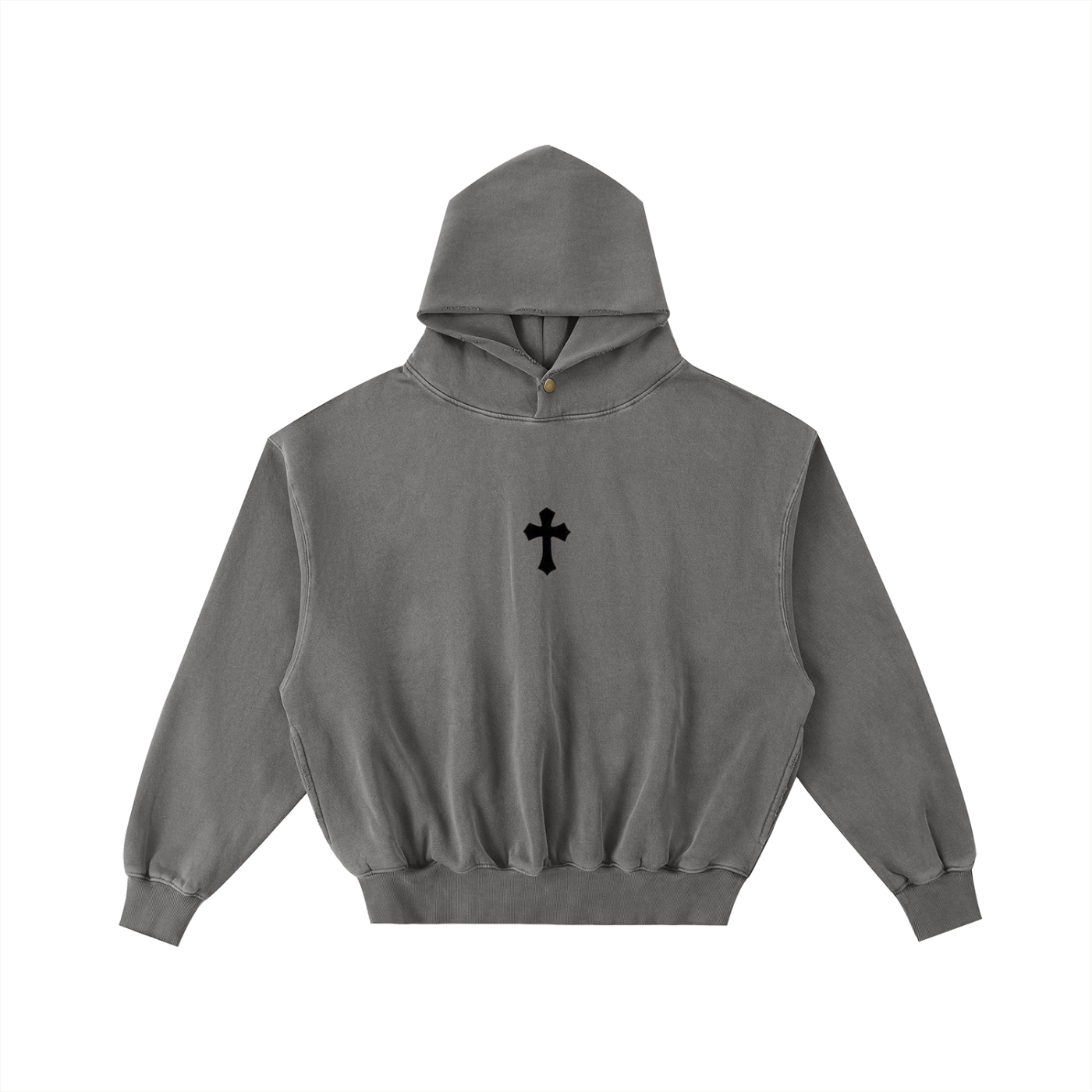 Frayed Enzyme Washed Fleece Hoodie