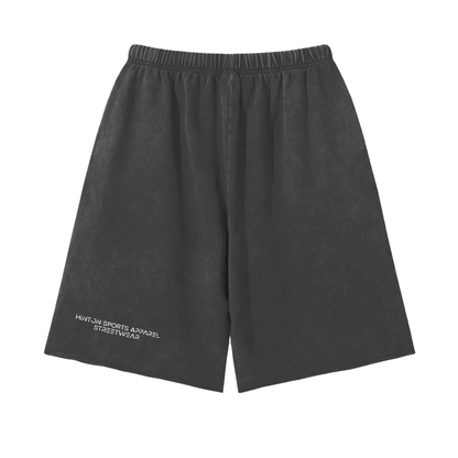 Snow Washed Raw Hem Shorts