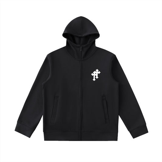 Essential Heavyweight High Neck  Zip-Up Hoodie