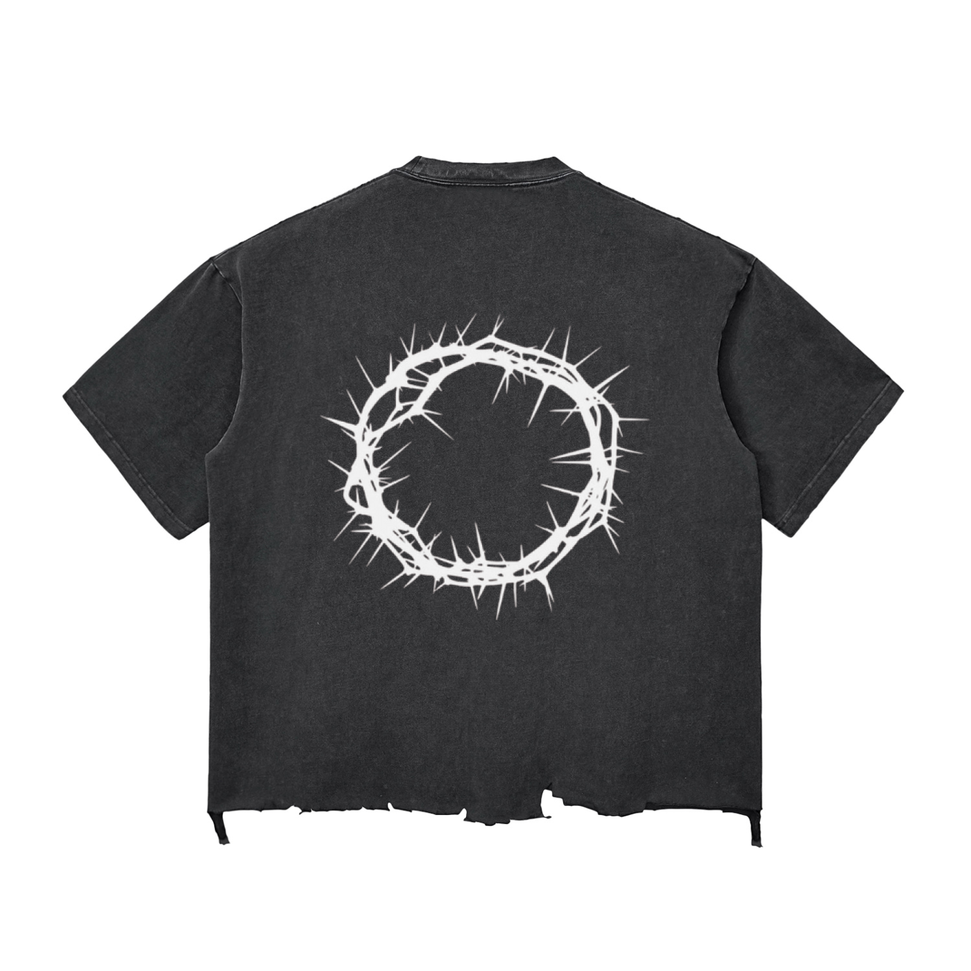 Snow Wash Raw-Hem Boxy T-shirt