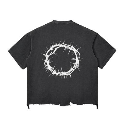 Snow Wash Raw-Hem Boxy T-shirt