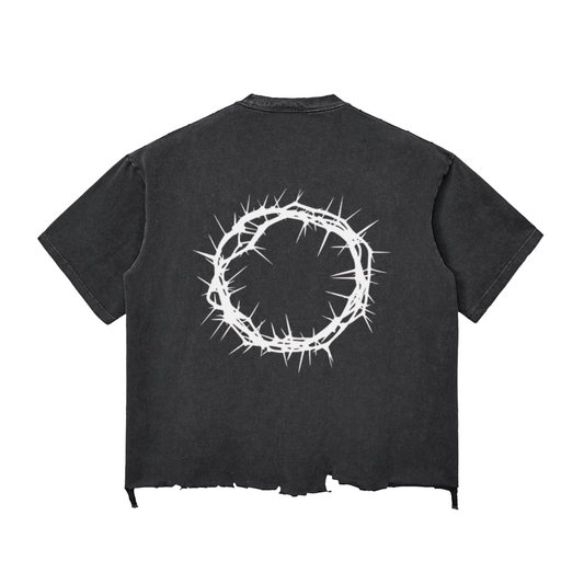 Snow Wash Raw-Hem Boxy T-shirt