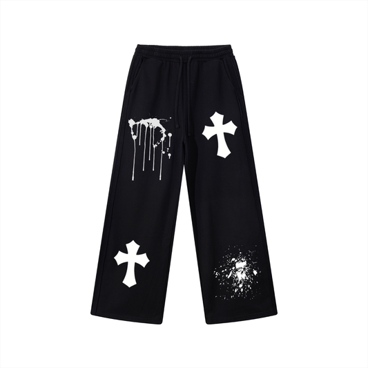 Contrast Tape Straight-Leg Sweatpants