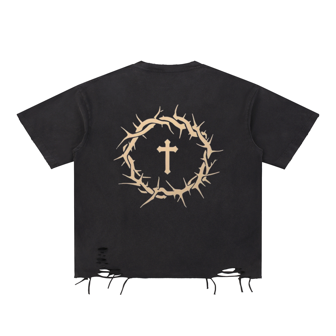 Snow Washed Raw-Hem T-Shirt