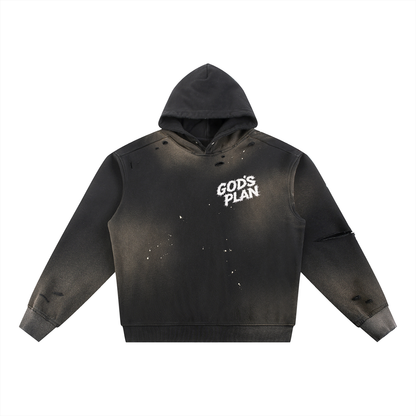 Sun Fade Frayed Fleece Hoodie