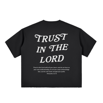 Boxy Half-Sleeve Raw-Edge T-Shirt