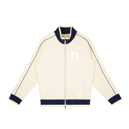 Color Block Raglan Sleeve Zip Track Jacket