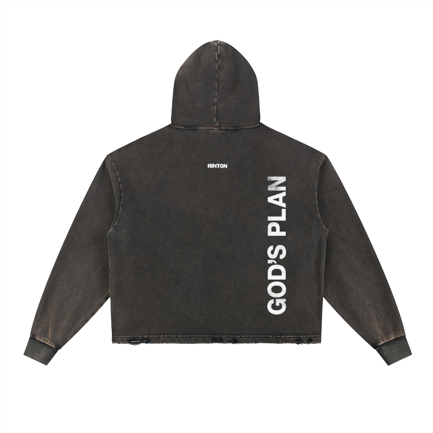 Vintage Washed Frayed-Hem Hoodie