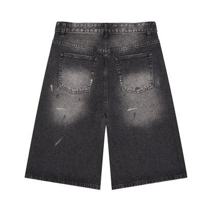 Vintage Wash baggy Leg Denim Shorts