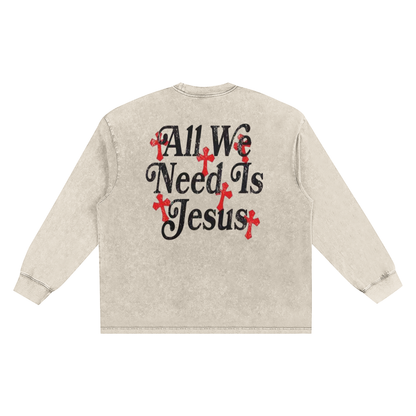 Snow Washed Frayed Edge T-Shirt