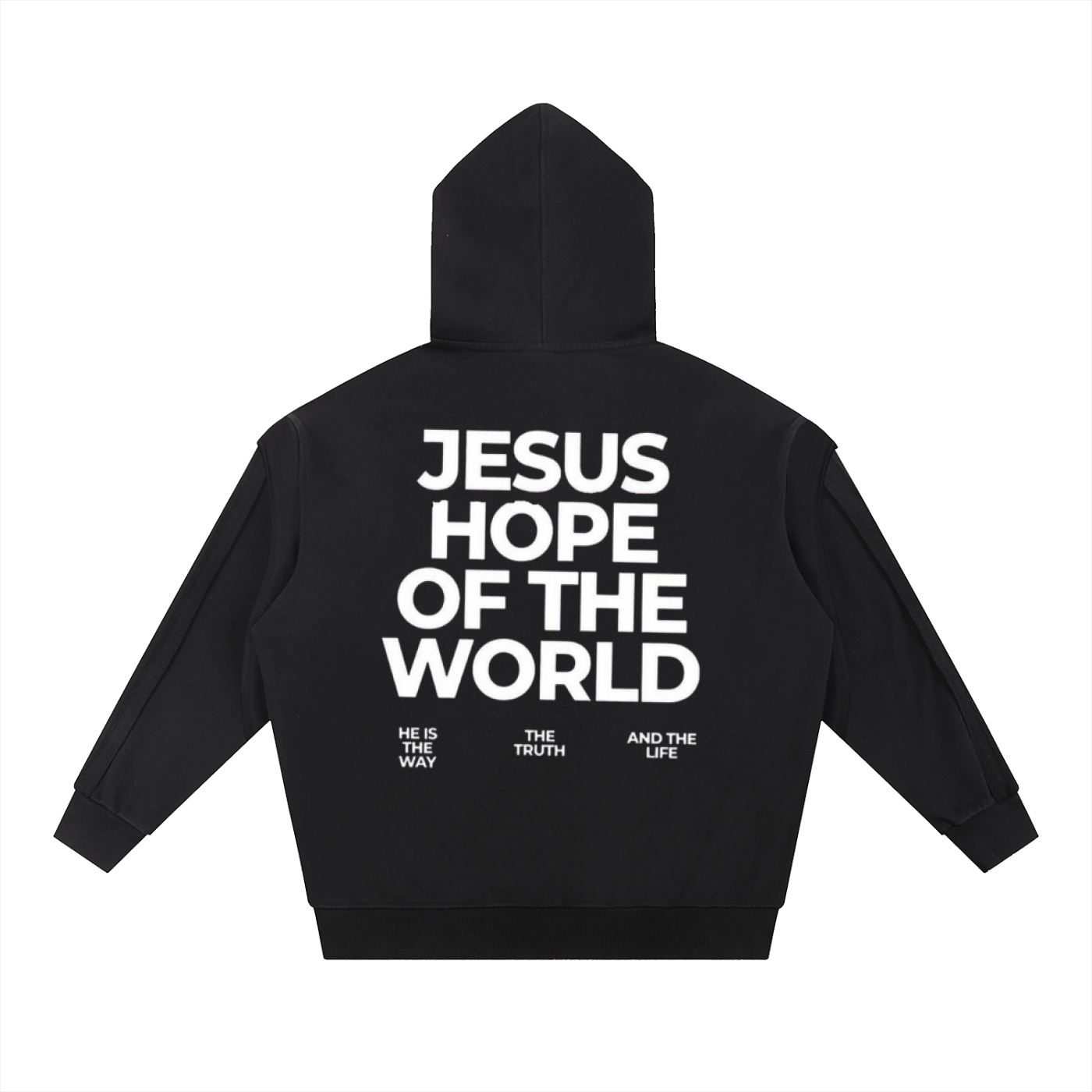 Contrast Tape Raw Edge Double Layered Hoodie