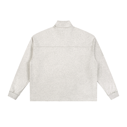 quarter-Zip Rolled Edge Fleece Sweatshirt