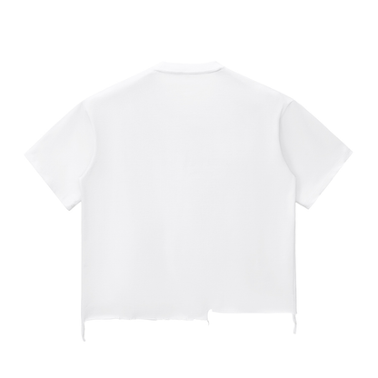 Snow Wash Raw-Hem Boxy T-shirt NOT A CROP TOP