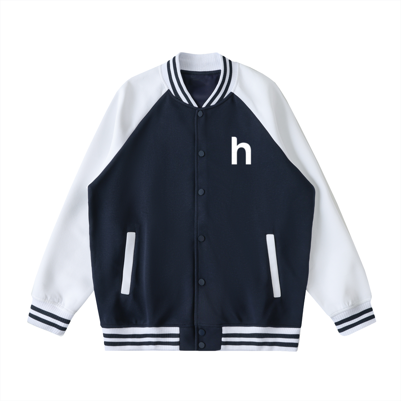 Two Tone Raglan Sleeve Varsity Jacket