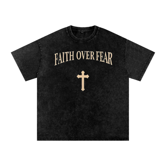 Snow Washed Oversized Cotton T-Shirt