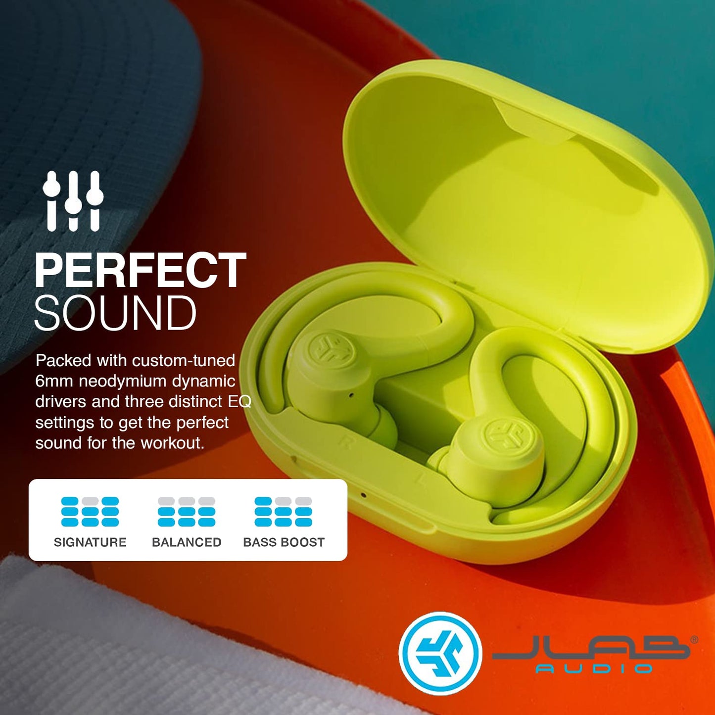 JLab Go Sport+ Wireless Workout Earbuds Featuring C3 Clear Calling, Secure Earhook Sport Design, 32+ Hour Bluetooth Playtime, and 3 EQ Sound Settings (Graphite)