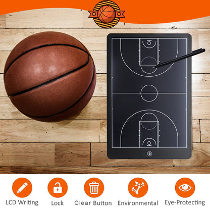 16'' LCD Screen Tactical Coaching Marker Board, Electronic Board with Stylus Pen,with Lock Function,for Coach Basketball Soccer