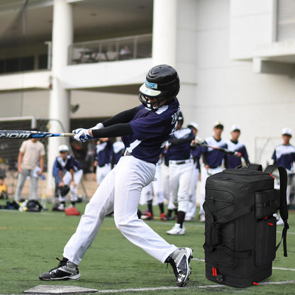 TUGUAN Large Capacity Baseball & Softball Duffle Bag with Shoe Compartment - Portable Bat Backpack for Adults, Coaches, and Teams 65L Storage for Catcher Gear & Equipment