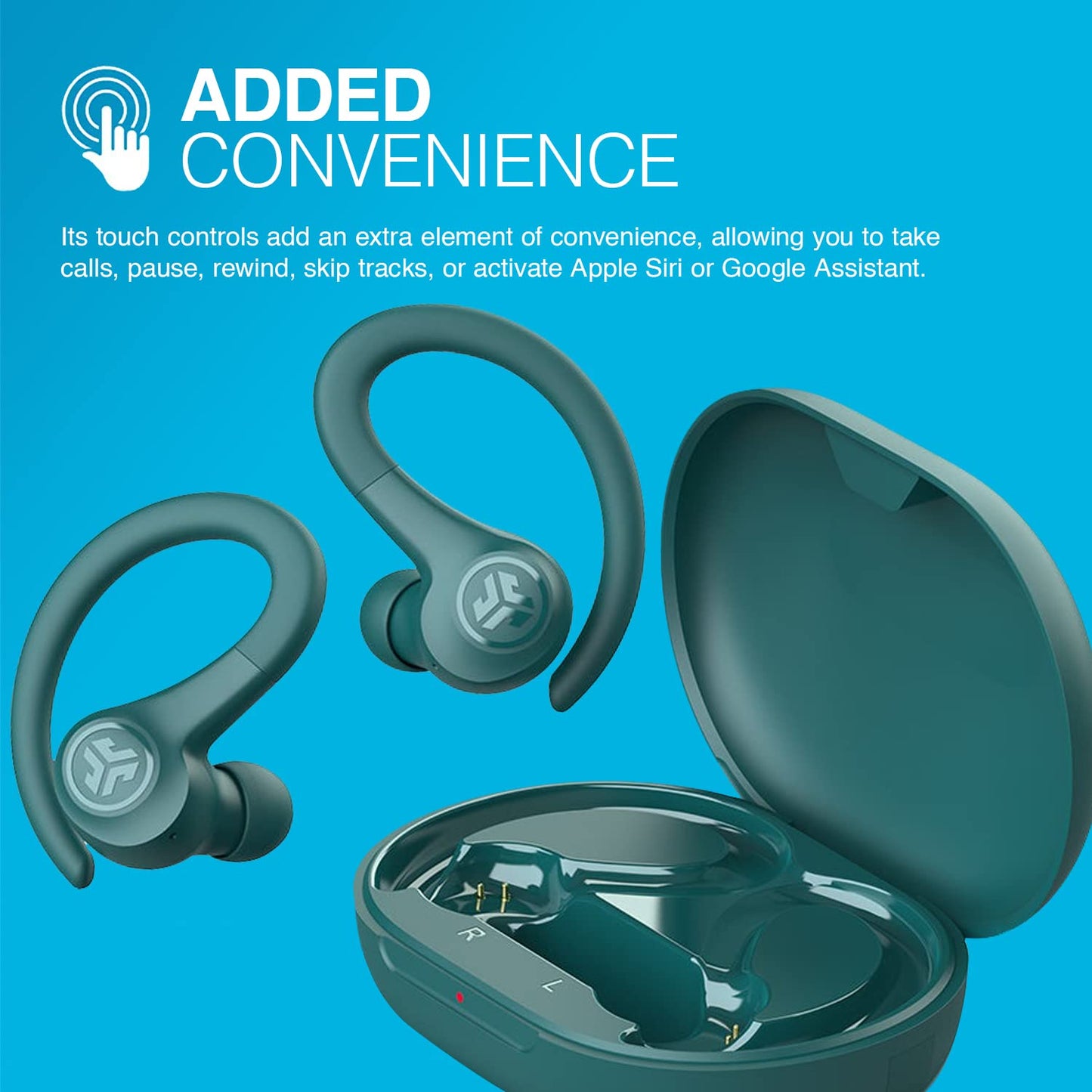 JLab Go Sport+ Wireless Workout Earbuds Featuring C3 Clear Calling, Secure Earhook Sport Design, 32+ Hour Bluetooth Playtime, and 3 EQ Sound Settings (Graphite)