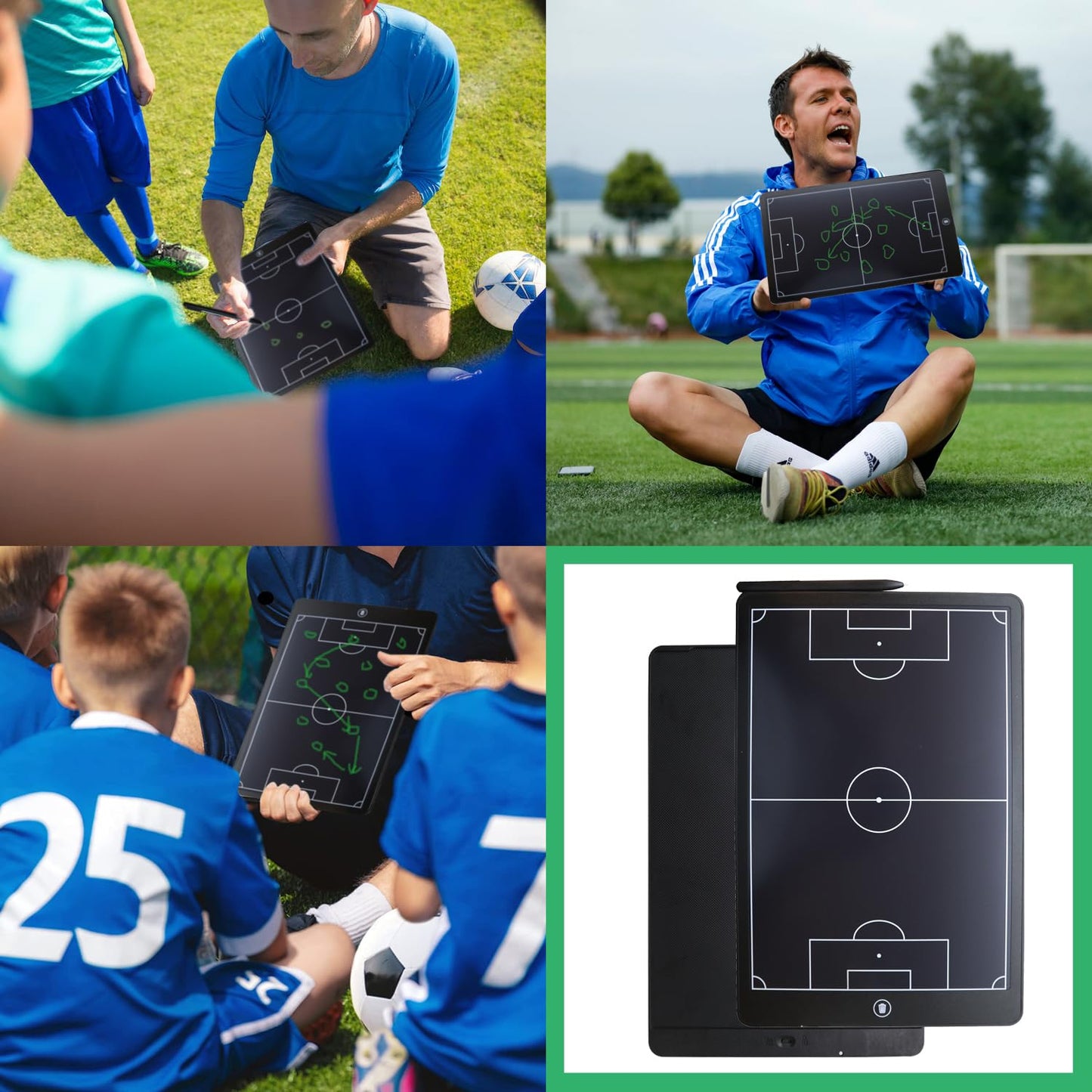 16'' LCD Screen Tactical Coaching Marker Board, Electronic Board with Stylus Pen,with Lock Function,for Coach Basketball Soccer