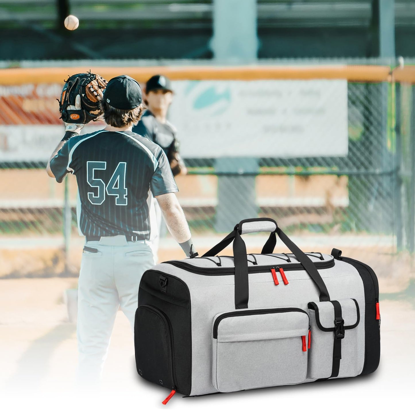 TUGUAN Large Capacity Baseball & Softball Duffle Bag with Shoe Compartment - Portable Bat Backpack for Adults, Coaches, and Teams 65L Storage for Catcher Gear & Equipment