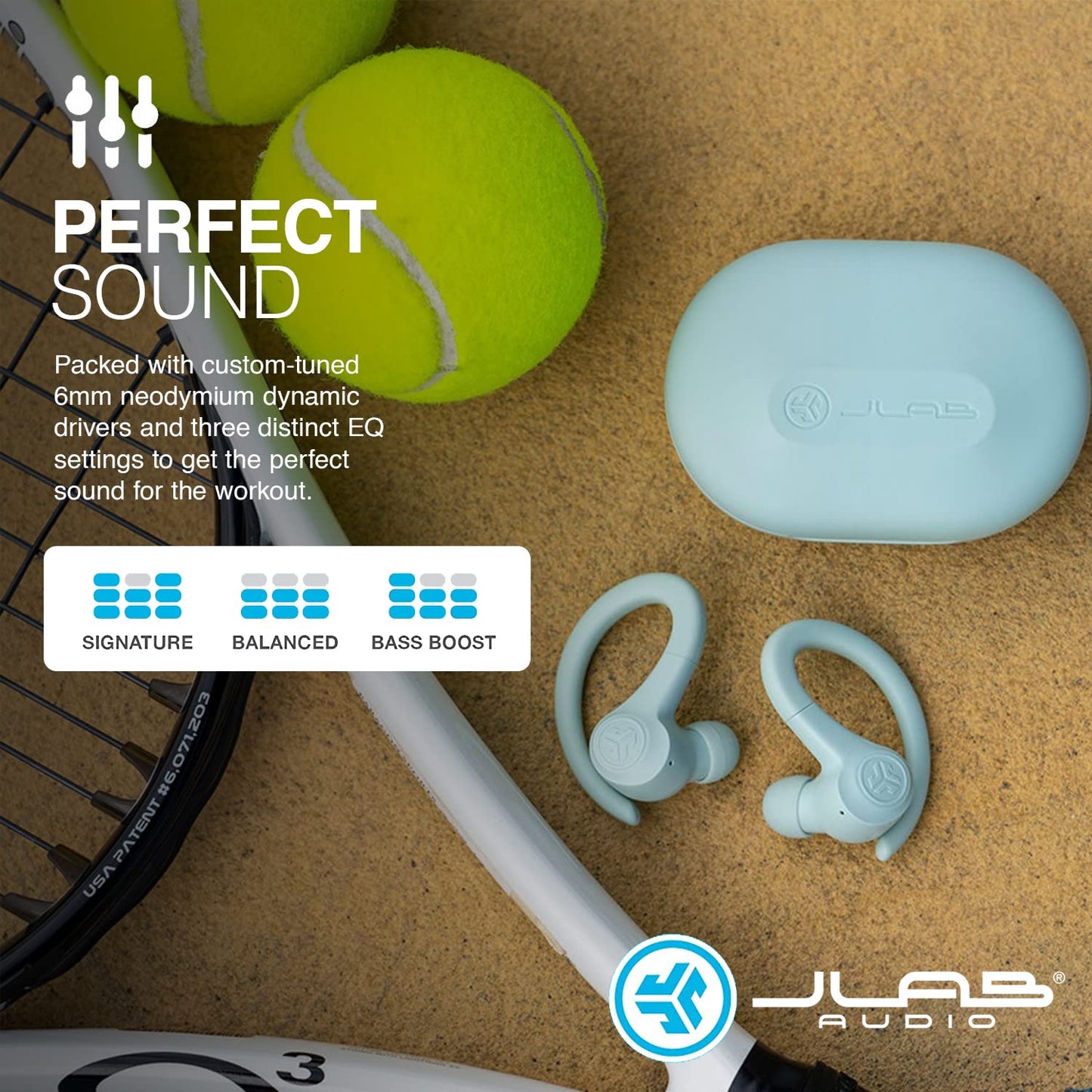 JLab Go Sport+ Wireless Workout Earbuds Featuring C3 Clear Calling, Secure Earhook Sport Design, 32+ Hour Bluetooth Playtime, and 3 EQ Sound Settings (Graphite)