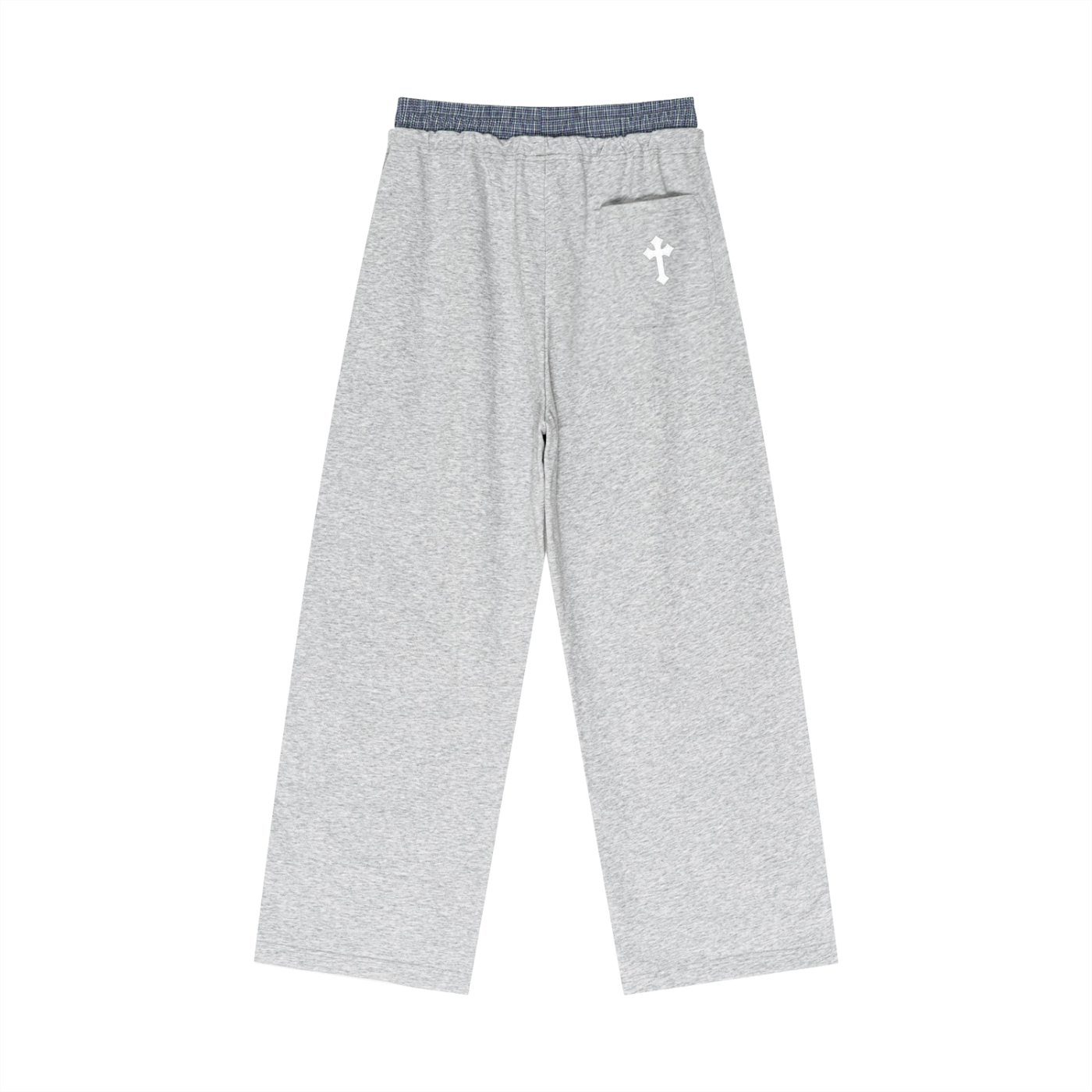 Plaid Contrast Waist Pants