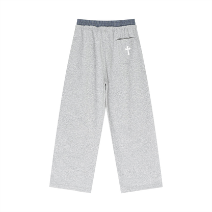 Plaid Contrast Waist Pants